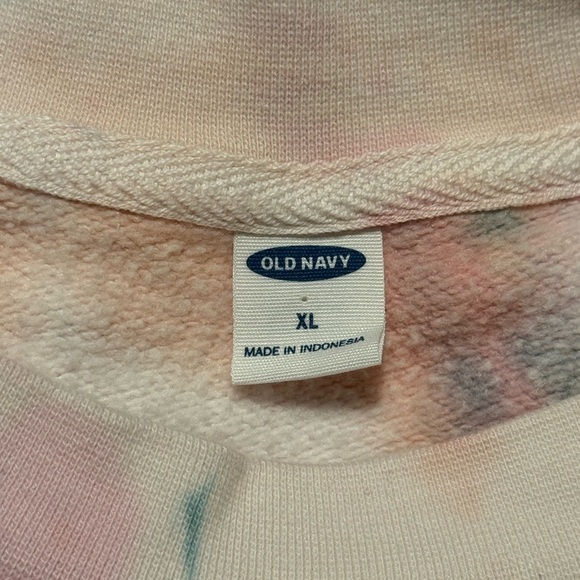 OLD NAVY TYE DYE PINK/BLUE WOMENS CROPPED SWEATER  | Size XL - Picture 5 of 6